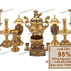 bộ lư đồng để bàn thờ