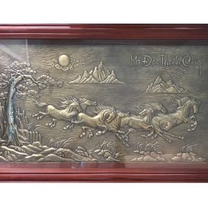 Quà Tân Gia Khai Trương - Tranh đồng Mã đáo thành công Giả Cổ
