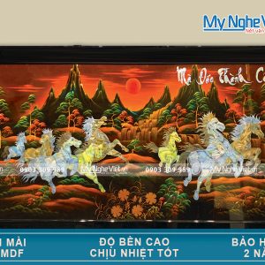 Quà Tặng Tân Gia Khai Trương - Tranh Sơn Mài Mã Đáo Thành Công Nền Ấm