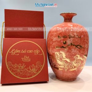 bình thu tài men vân đá
