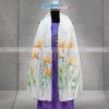 khăn lụa vẽ hoa thiên điểu màu trắng
