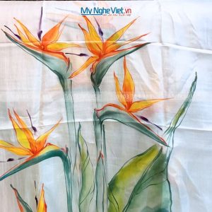 Khăn tơ tằm vẽ hoa