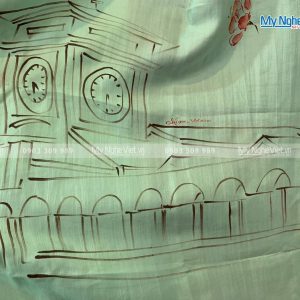 Khăn lụa vẽ tay