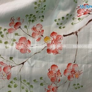 Khăn tơ tằm vẽ hoa