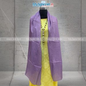 khăn lụa tơ tằm trơn tím