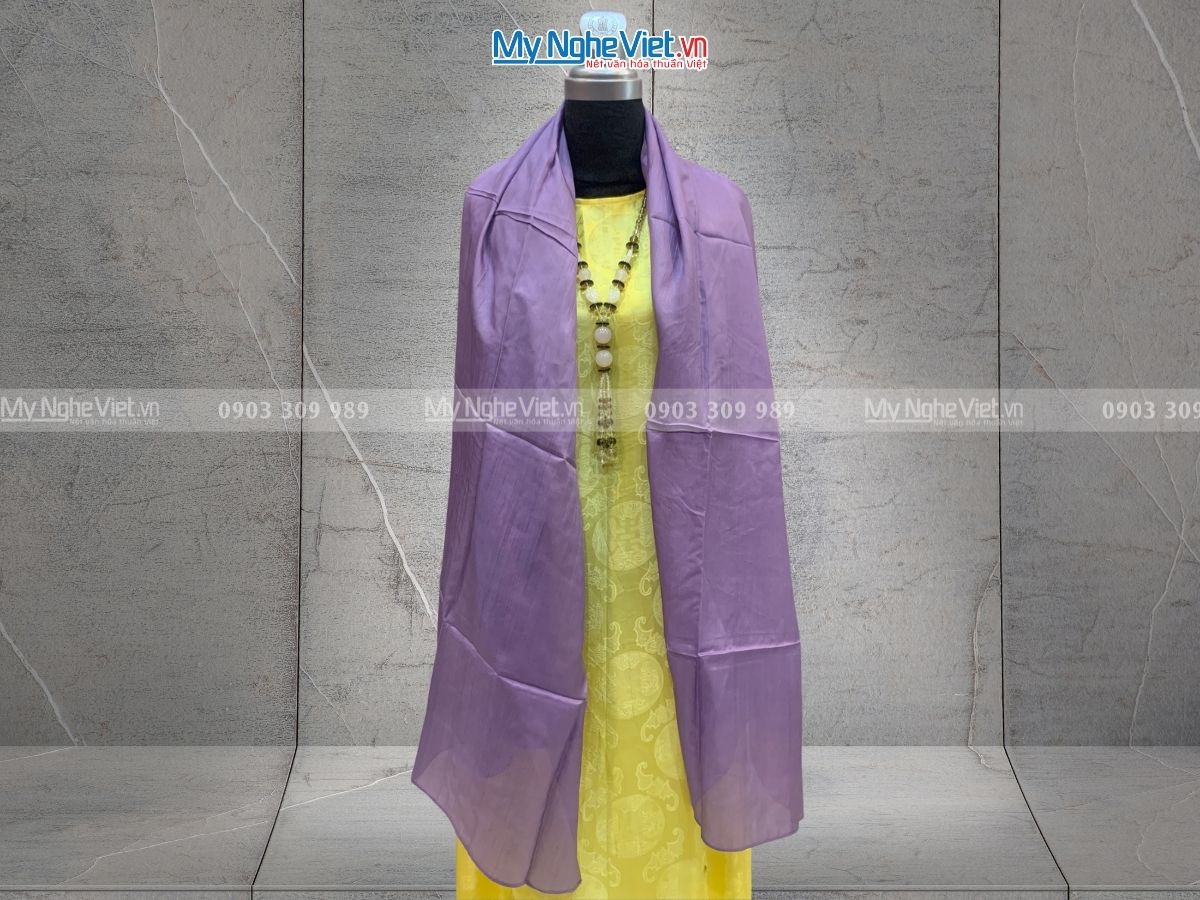 khăn lụa tơ tằm trơn tím