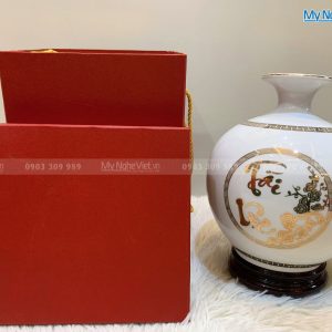 Quà Tết Bình Thu Tài Lộc Gốm Bát Tràng D18cm MNV-LHGHBT01