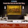 Tranh sơn mài mã đáo dát vàng 40x60cm có khung 50x70cm