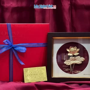 Tranh Hoa Sen Dát Vàng 24K – Món Quà Tinh Tế Và Ý Nghĩa MNVHD04.1